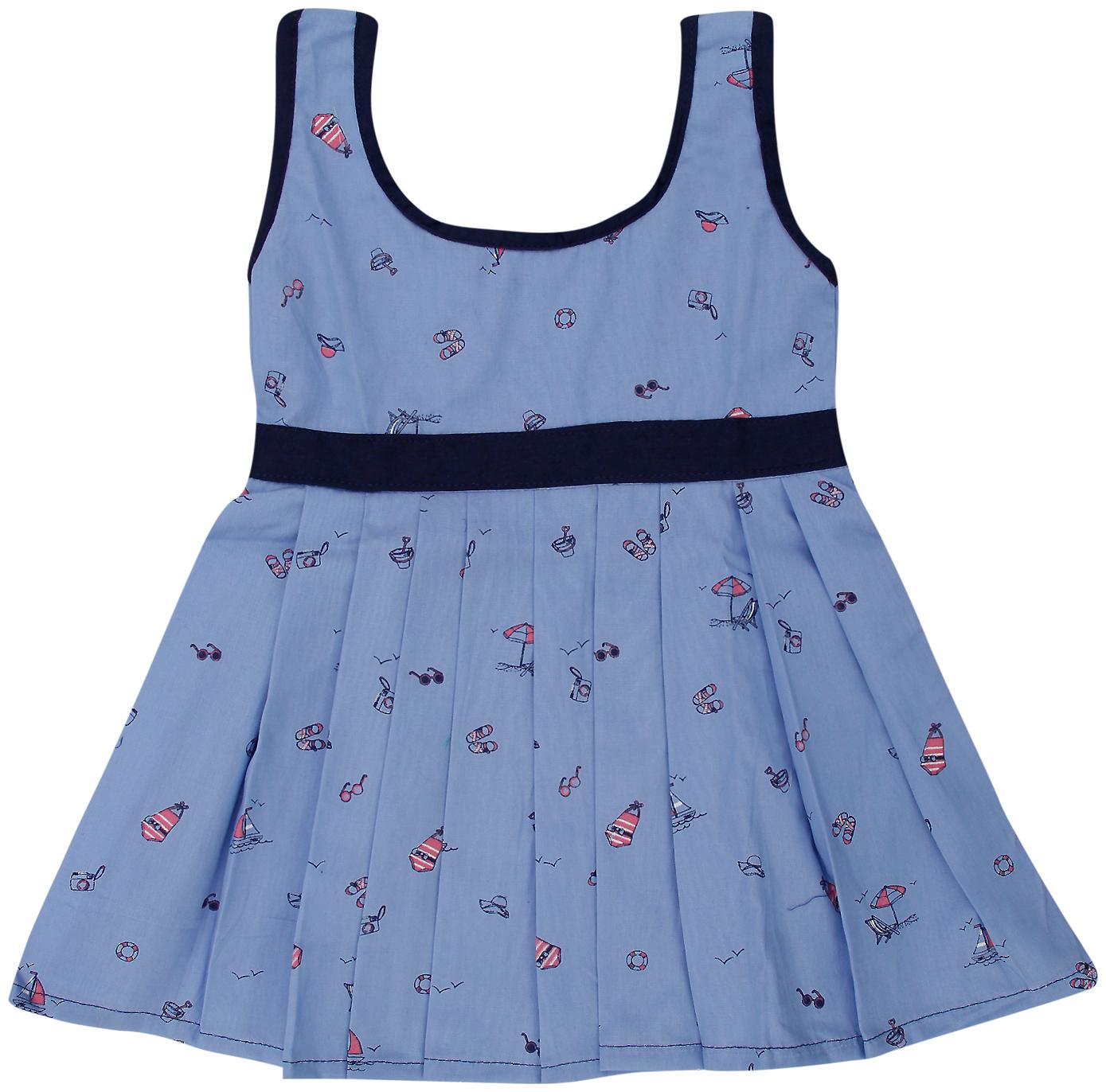 

The Creators Baby girl Cotton Printed Princess frock - Blue