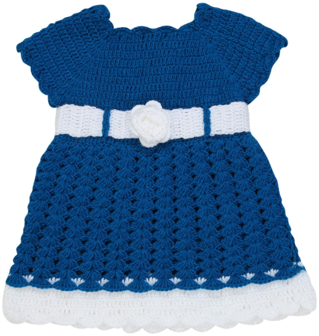 

The Creators Woolen Handmade Baby Girl Frock ( Blue 09-12 Months )