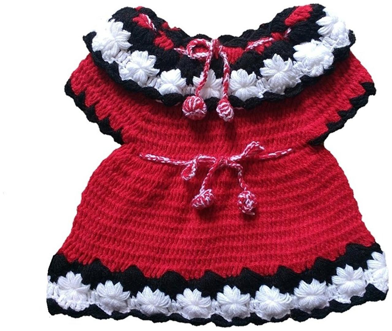 

The Creators Woolen Handmade Baby Girl Frock ( Red 09-12 Months )