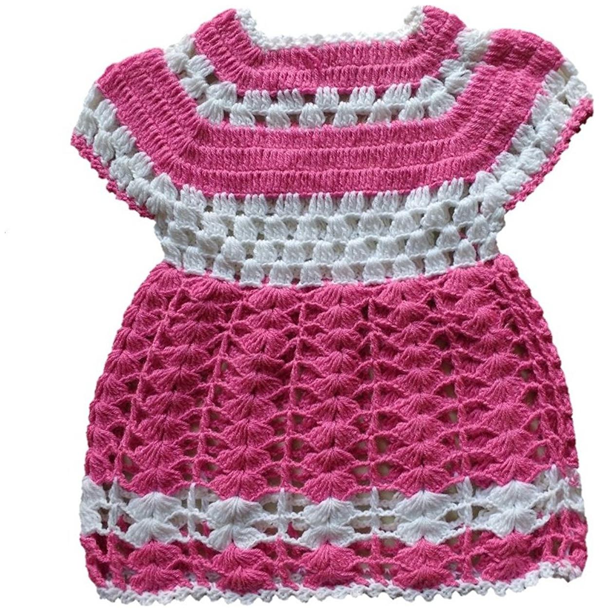 

The Creators Woolen Handmade Baby Girl Frock ( Pink 09-12 Months )