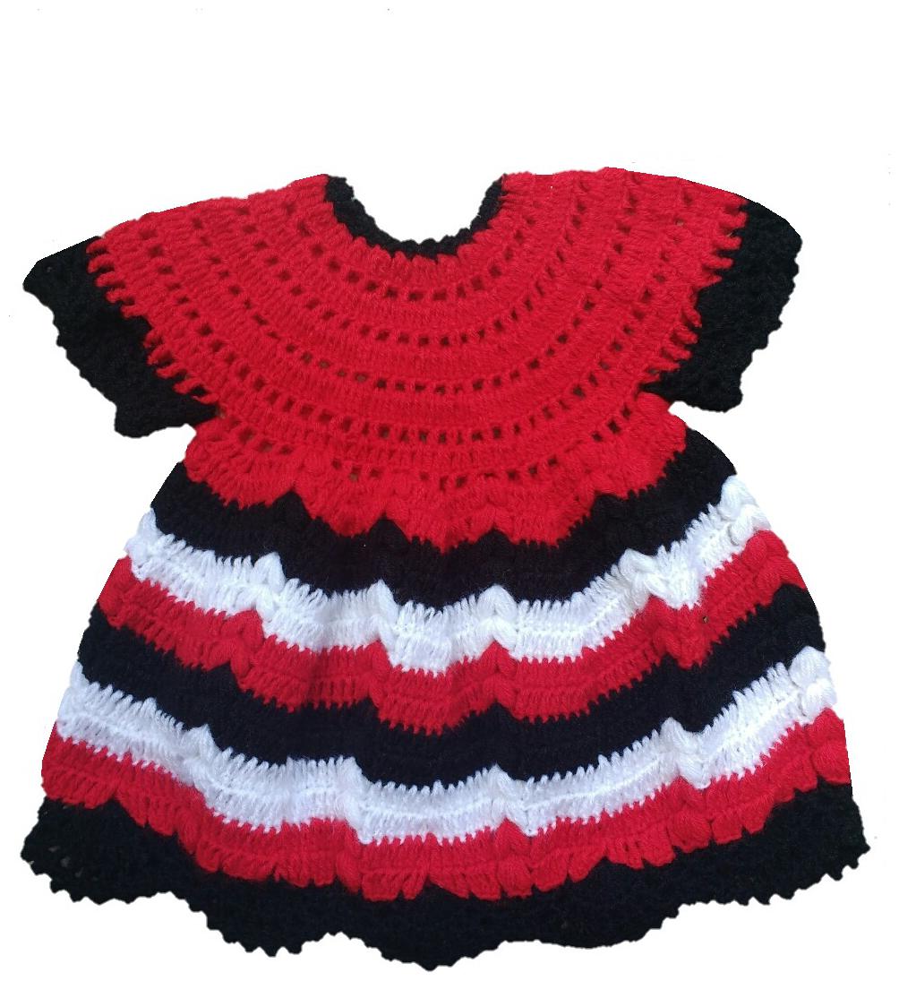 

The Creators Woolen Handmade Baby Girl Frock ( Red 09-12 Months )