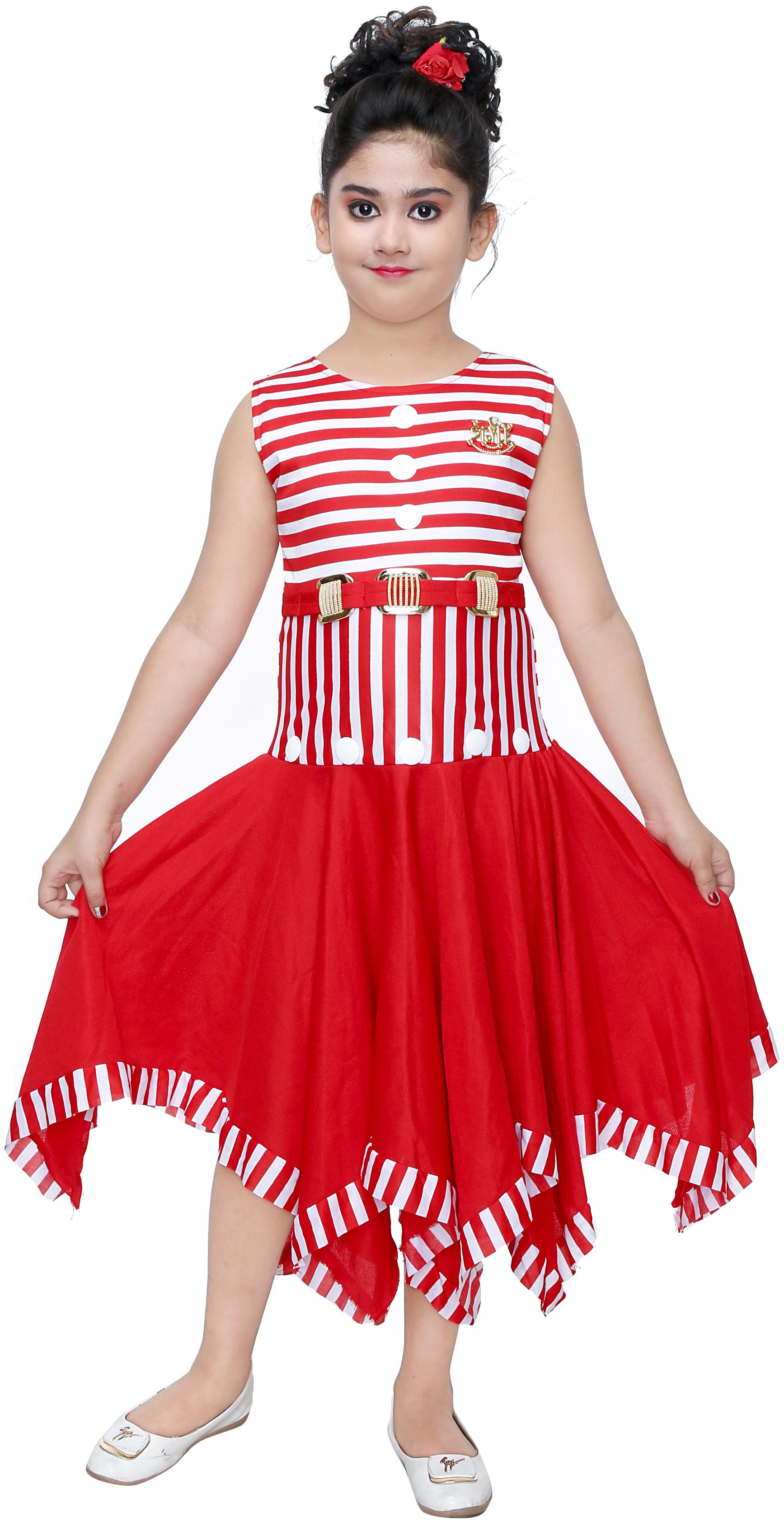 

The Panda Ant Red Net Sleeveless Knee Length Princess Frock ( Pack of 1 )