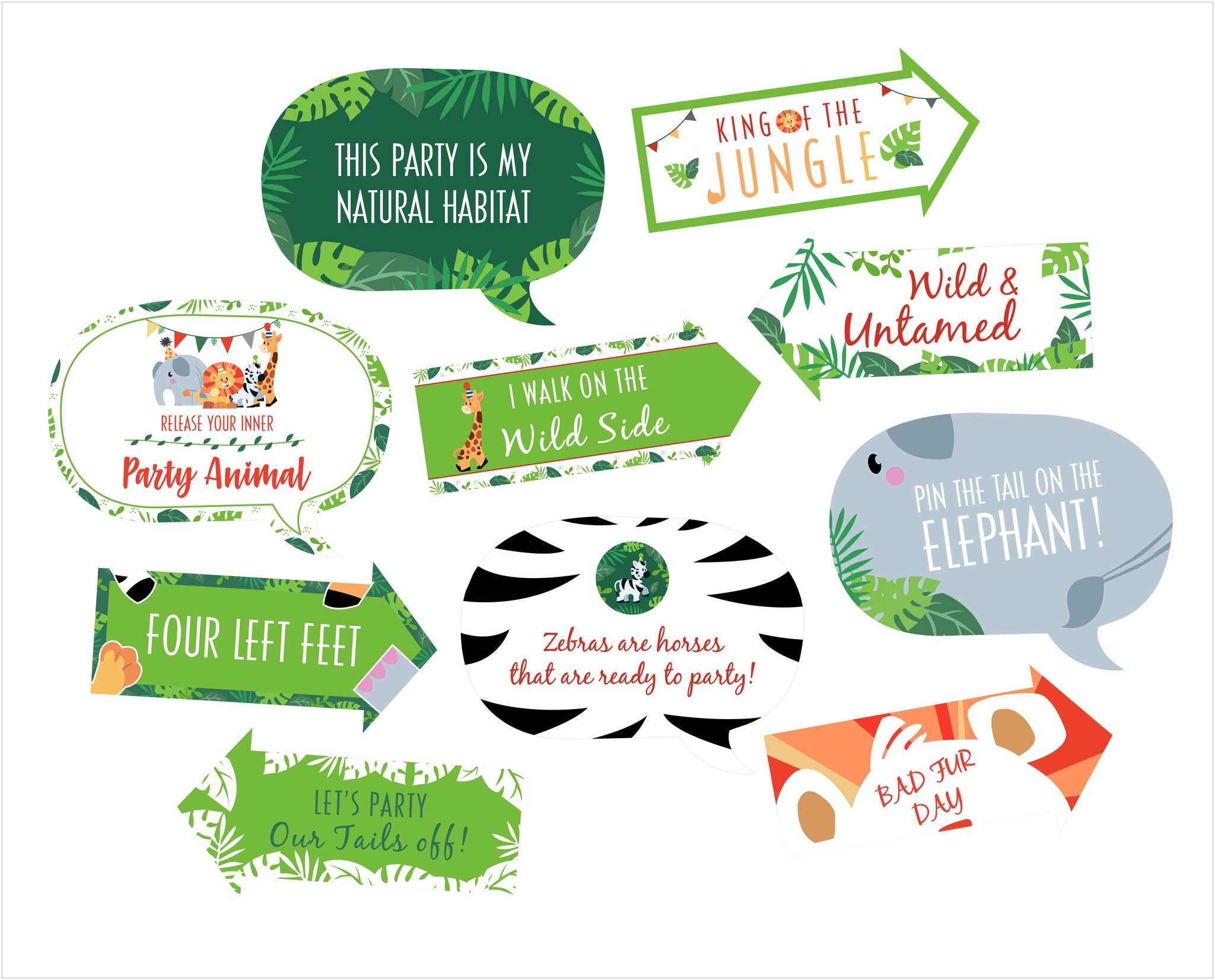 

Theme My Party Jungle theme based party props set - Pack of 10