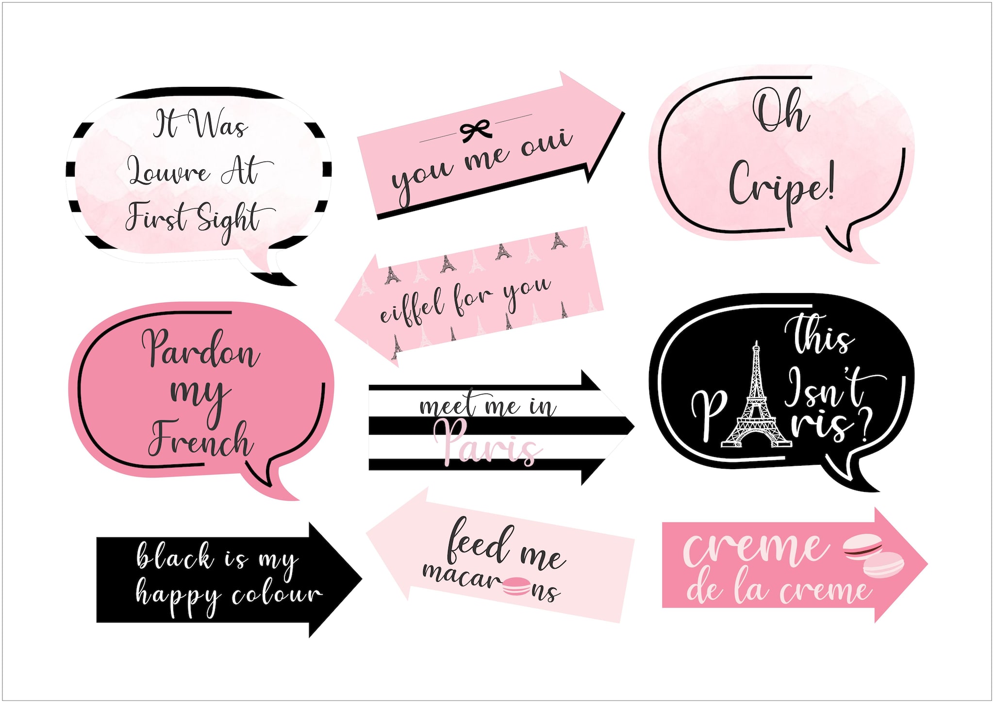 

Theme My Party Paris theme based party props set - pack of 10