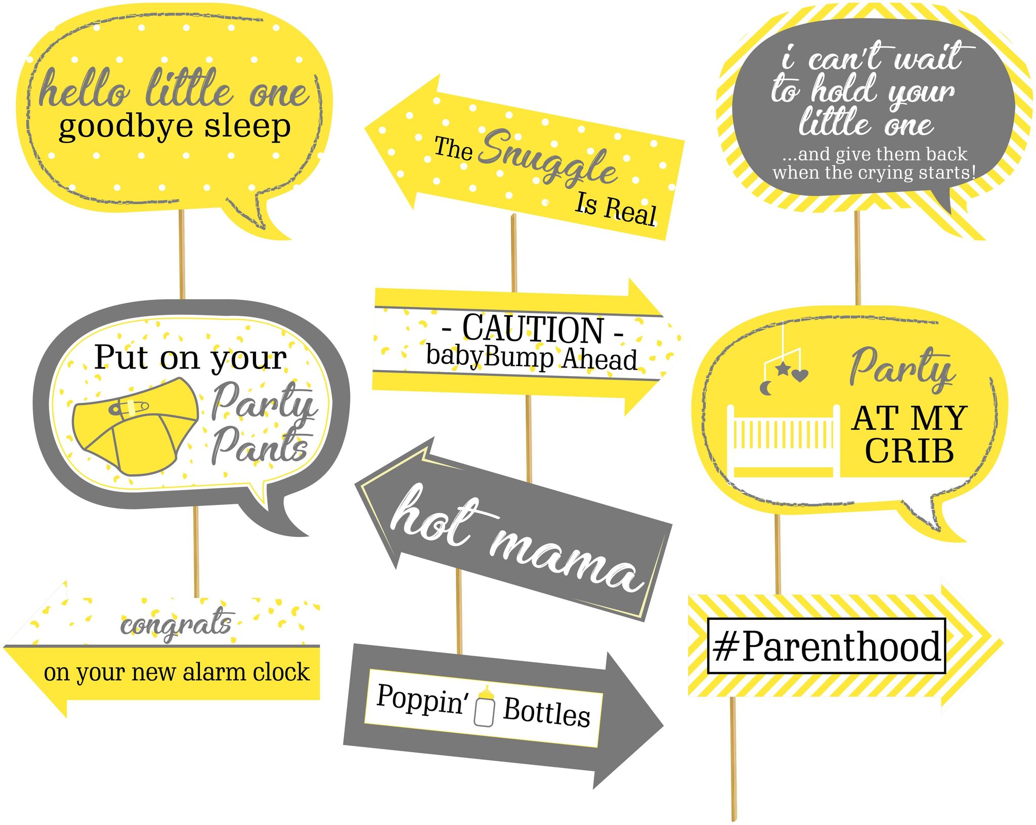 

Theme My Party Baby shower party props - Set of 10
