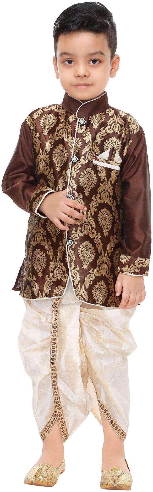 The Panda Ant Boy Art silk Printed Dhoti kurta - Multi