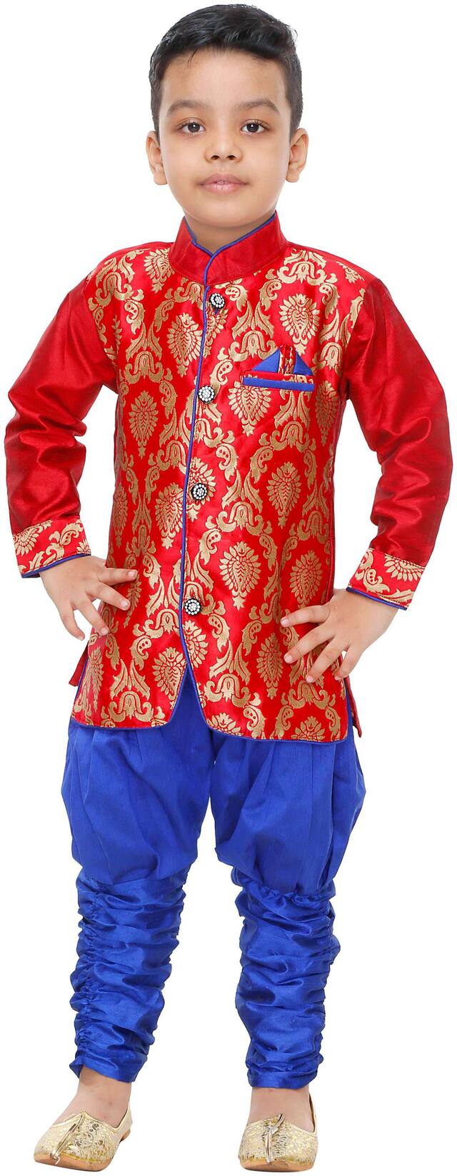 The Panda Ant Boy Art silk Printed Kurta pyjama set - Multi