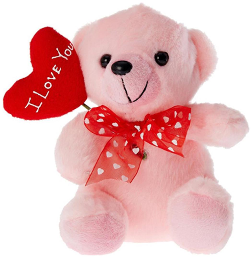 Tickles Pink Teddy With I Love You Balloon Heart Stuffed Soft Toy 16 Cm