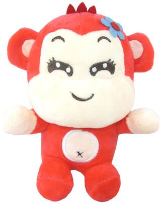 Tickles Red Smarty Monkey Stuffed Soft Plush Toy- 16 Cm