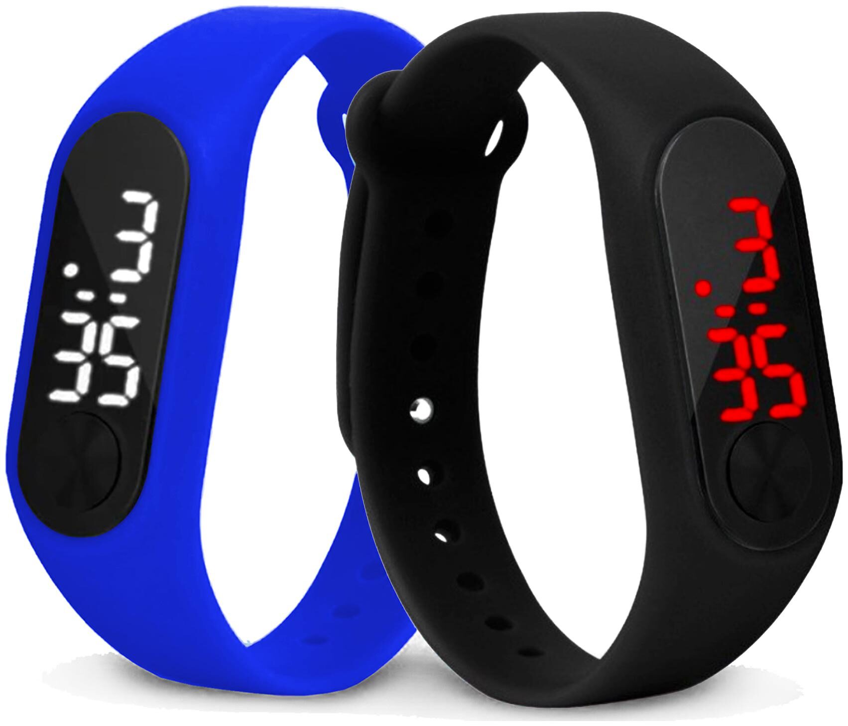 

Time Up Combo of 2 Extremely Thin Waterproof Bullet-Shape Design Digital LED Kids Watches For Boys Girls-OLED-NAVY-CMB-1