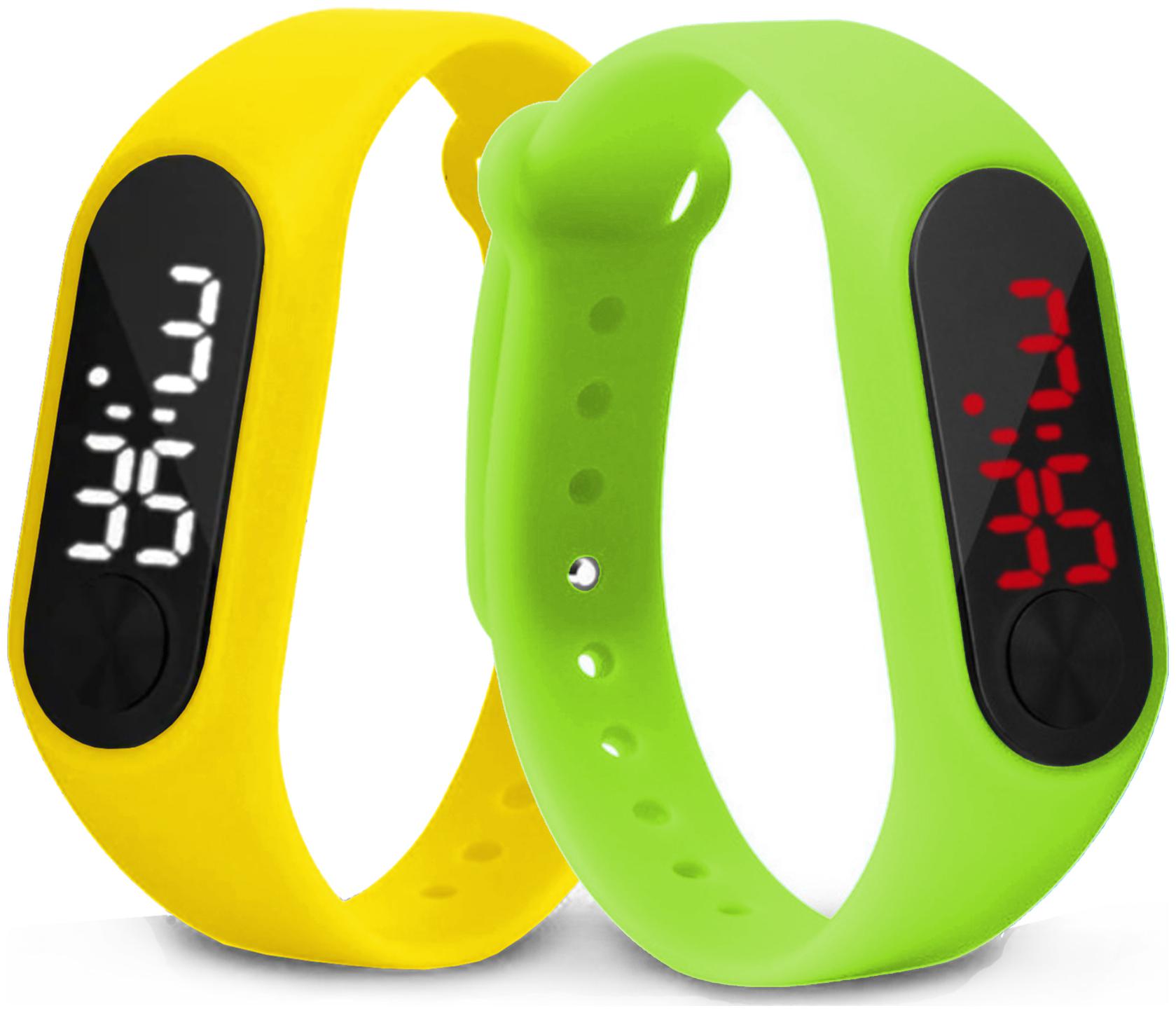 

Time Up Combo of 2 Extremely Thin Waterproof Bullet-Shape Design Digital LED Kids Watches For Boys Girls-OLED-YELLOW-CMB-9
