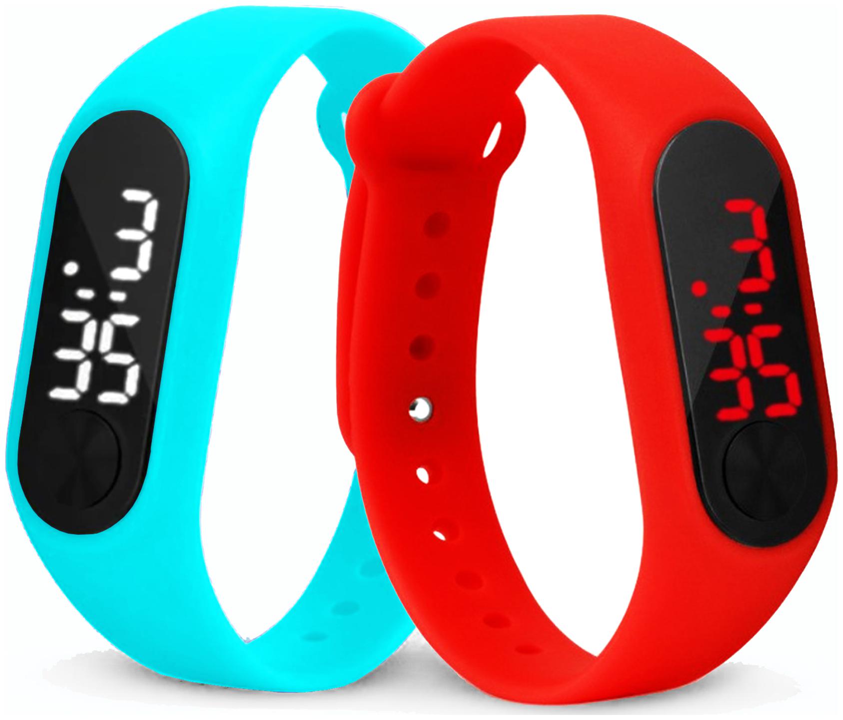 

Time Up Combo of 2 Extremely Thin Waterproof Bullet-Shape Design Digital LED Kids Watches For Boys Girls-OLED-AQUA-CMB-7