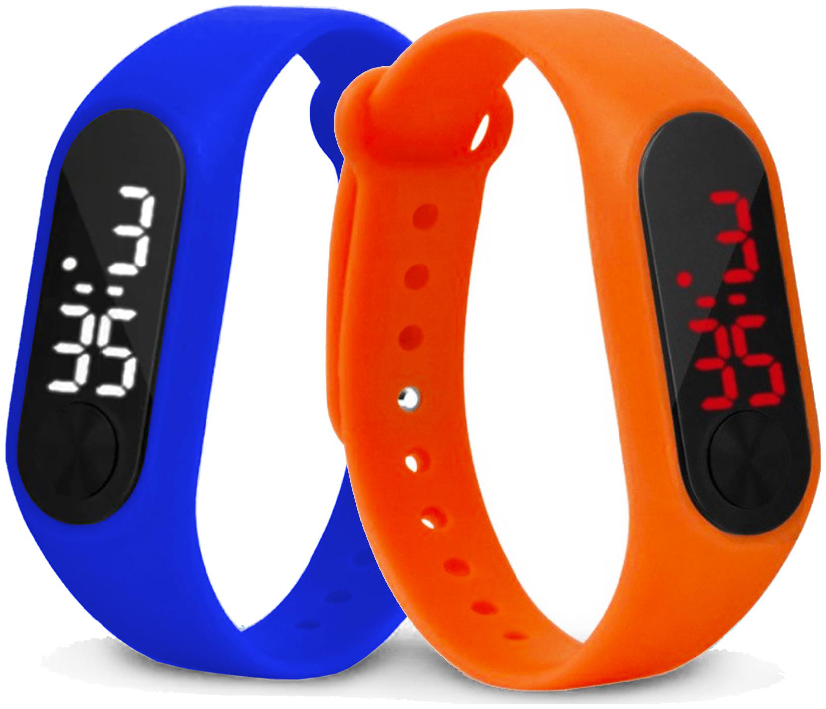 

Time Up Combo of 2 Extremely Thin Waterproof Bullet-Shape Design Digital LED Kids Watches For Boys Girls-OLED-NAVY-CMB-8
