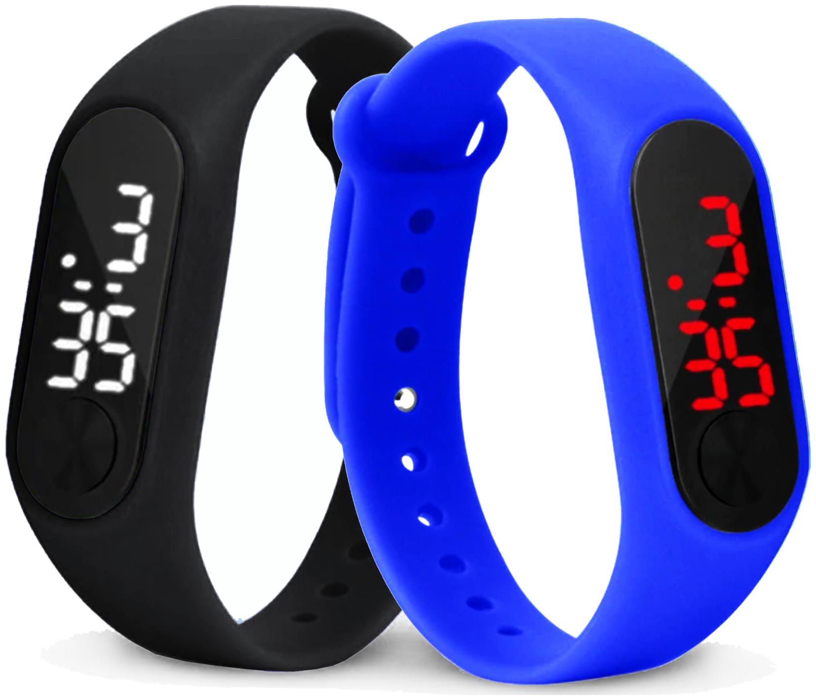 

Time Up Combo of 2 Extremely Thin Waterproof Bullet-Shape Design Digital LED Kids Watches For Boys Girls-OLED-BLACK-CMB-2