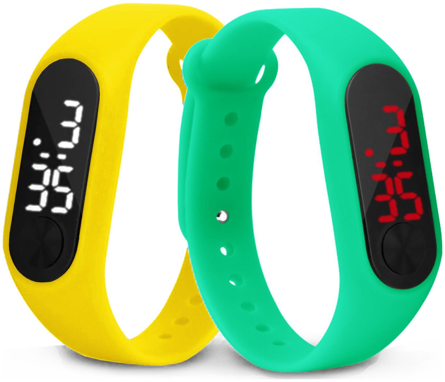 

Time Up Combo of 2 Extremely Thin Waterproof Bullet-Shape Design Digital LED Kids Watches For Boys Girls-OLED-YELLOW-CMB-12