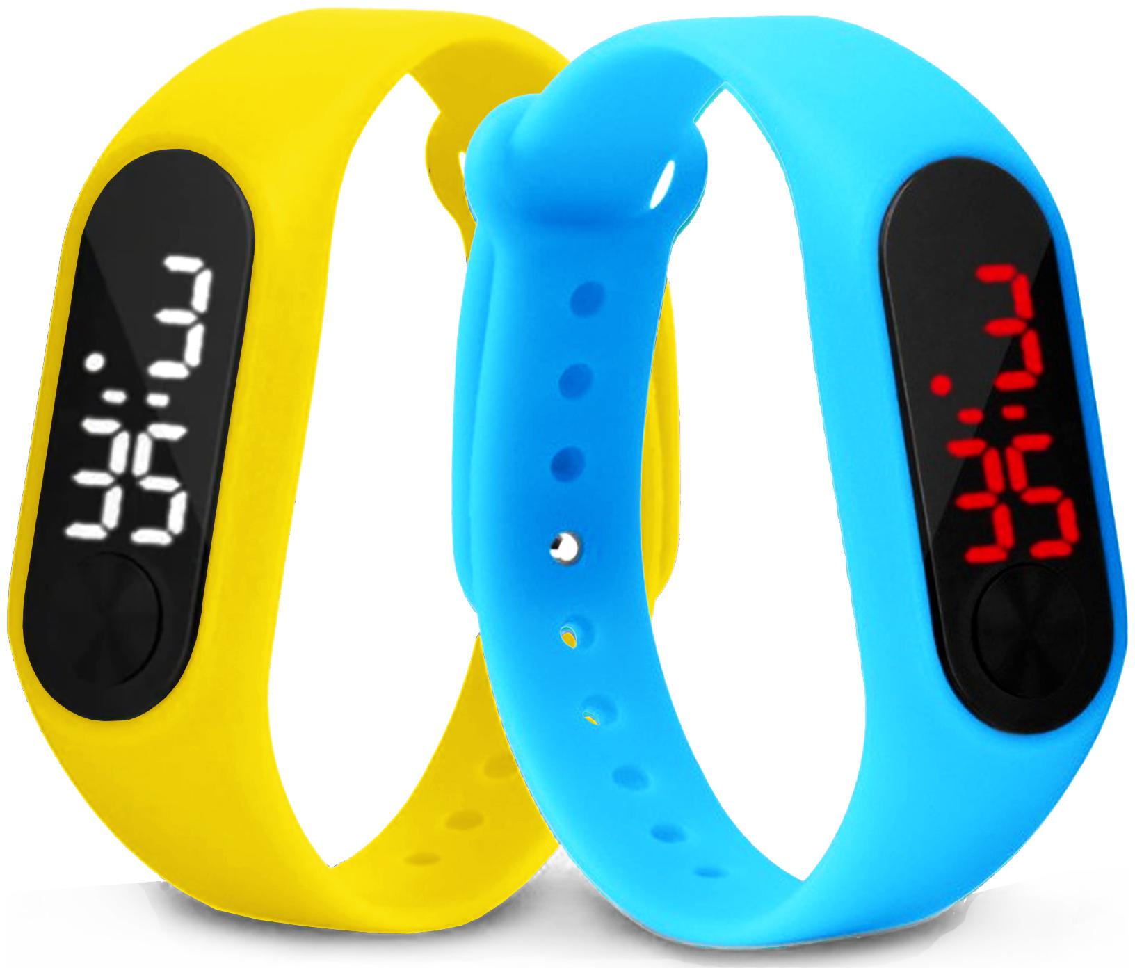 

Time Up Combo of 2 Extremely Thin Waterproof Bullet-Shape Design Digital LED Kids Watches For Boys Girls-OLED-YELLOW-CMB-5
