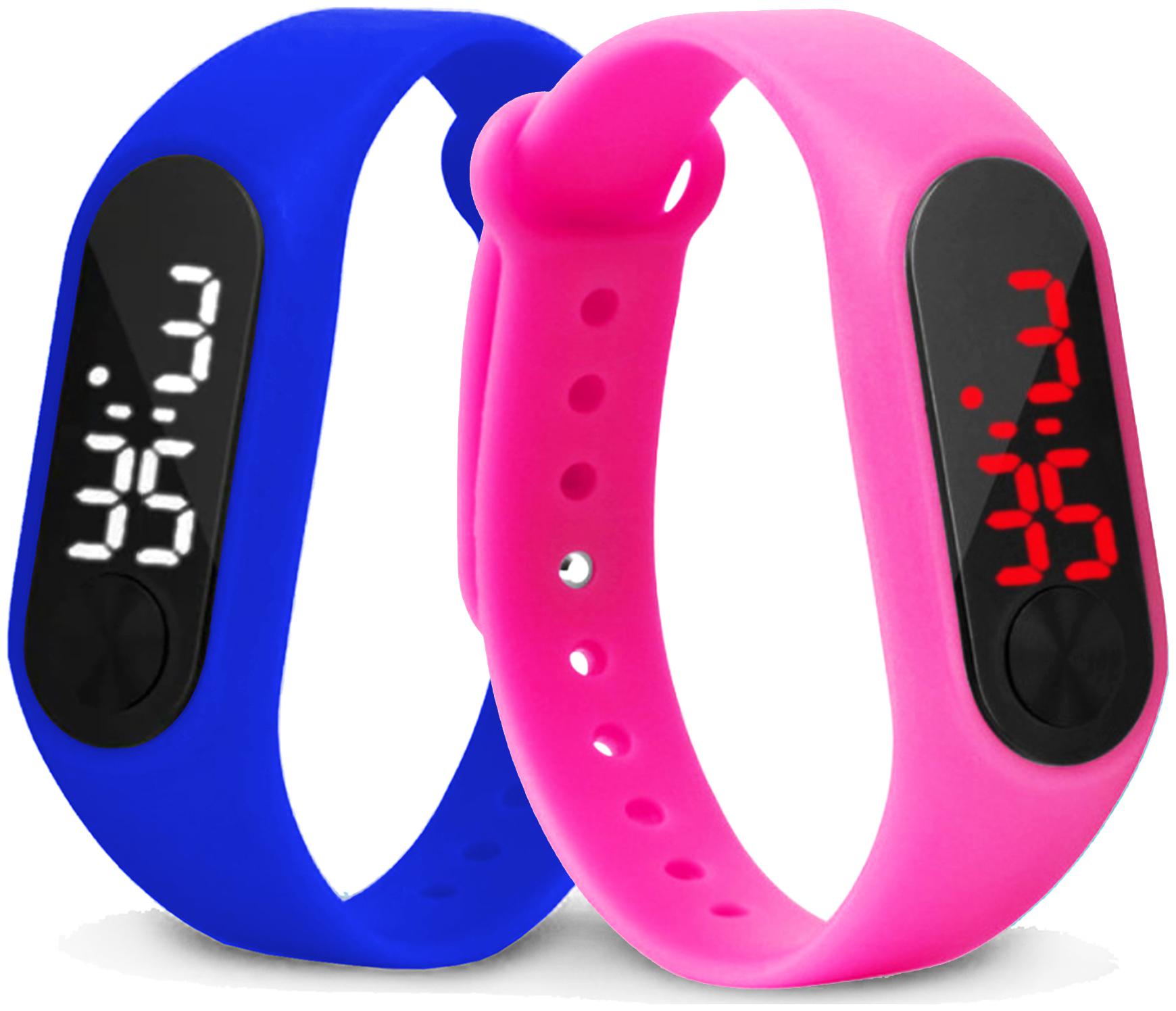 

Time Up Combo of 2 Extremely Thin Waterproof Bullet-Shape Design Digital LED Kids Watches For Boys Girls-OLED-NAVY-CMB-11