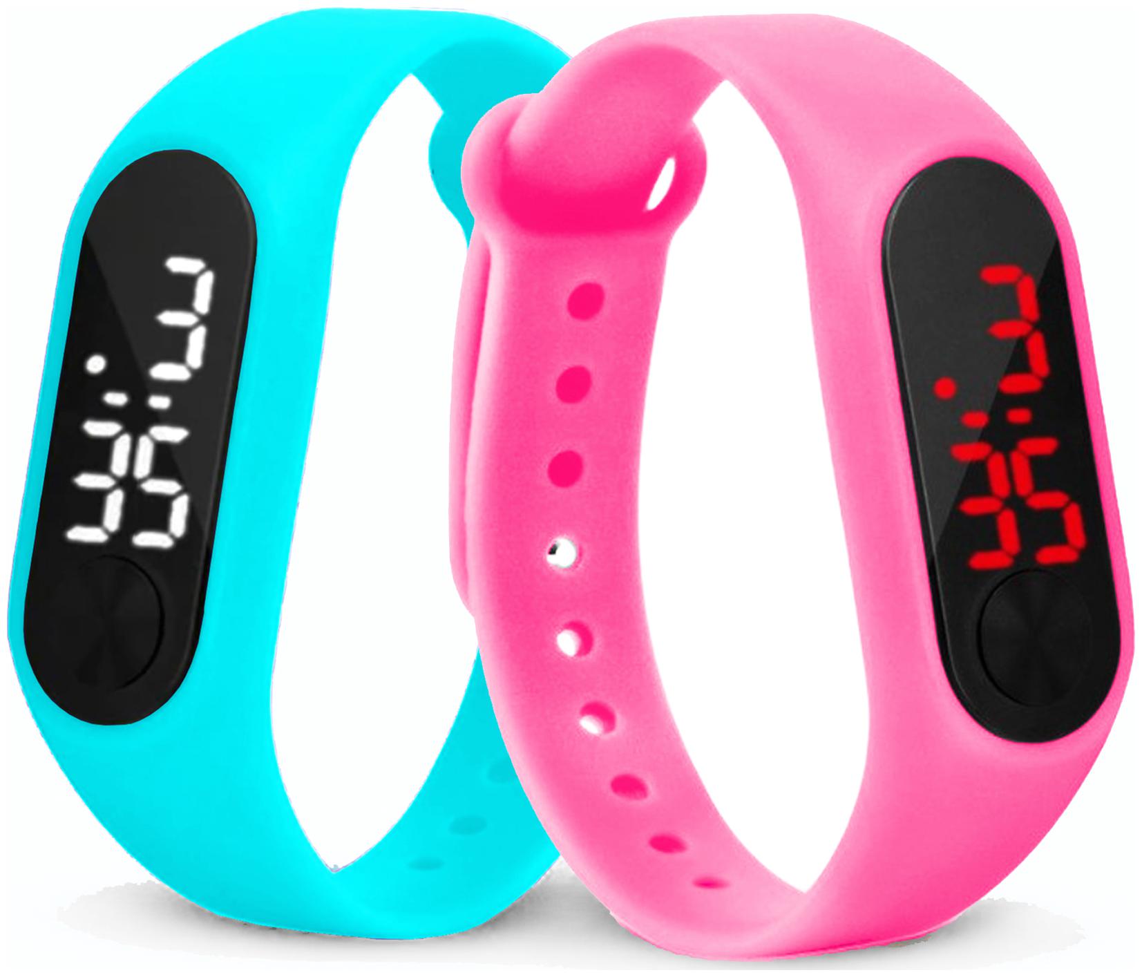 

Time Up Combo of 2 Extremely Thin Waterproof Bullet-Shape Design Digital LED Kids Watches For Boys Girls-OLED-AQUA-CMB-3