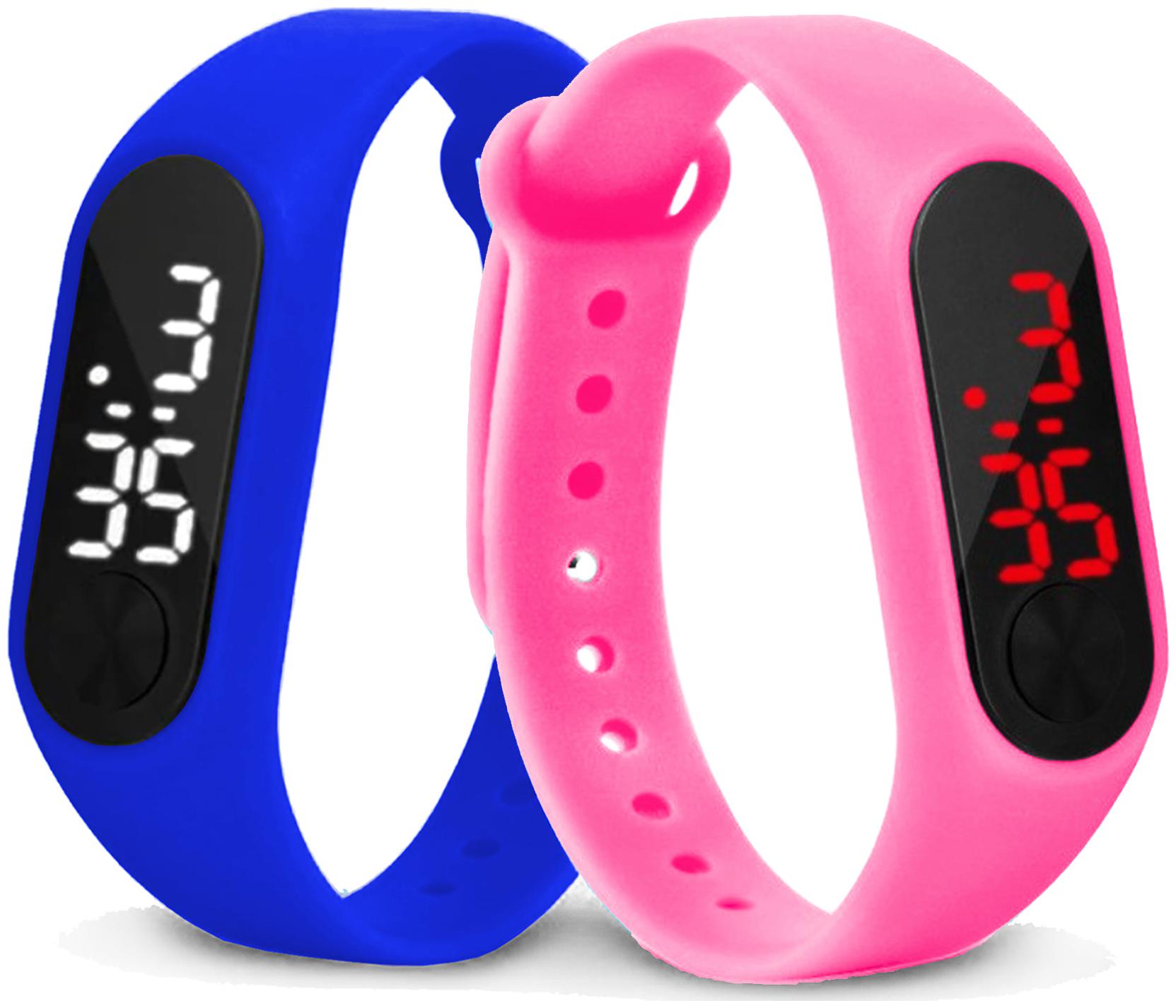 

Time Up Combo of 2 Extremely Thin Waterproof Bullet-Shape Design Digital LED Kids Watches For Boys Girls-OLED-NAVY-CMB-3