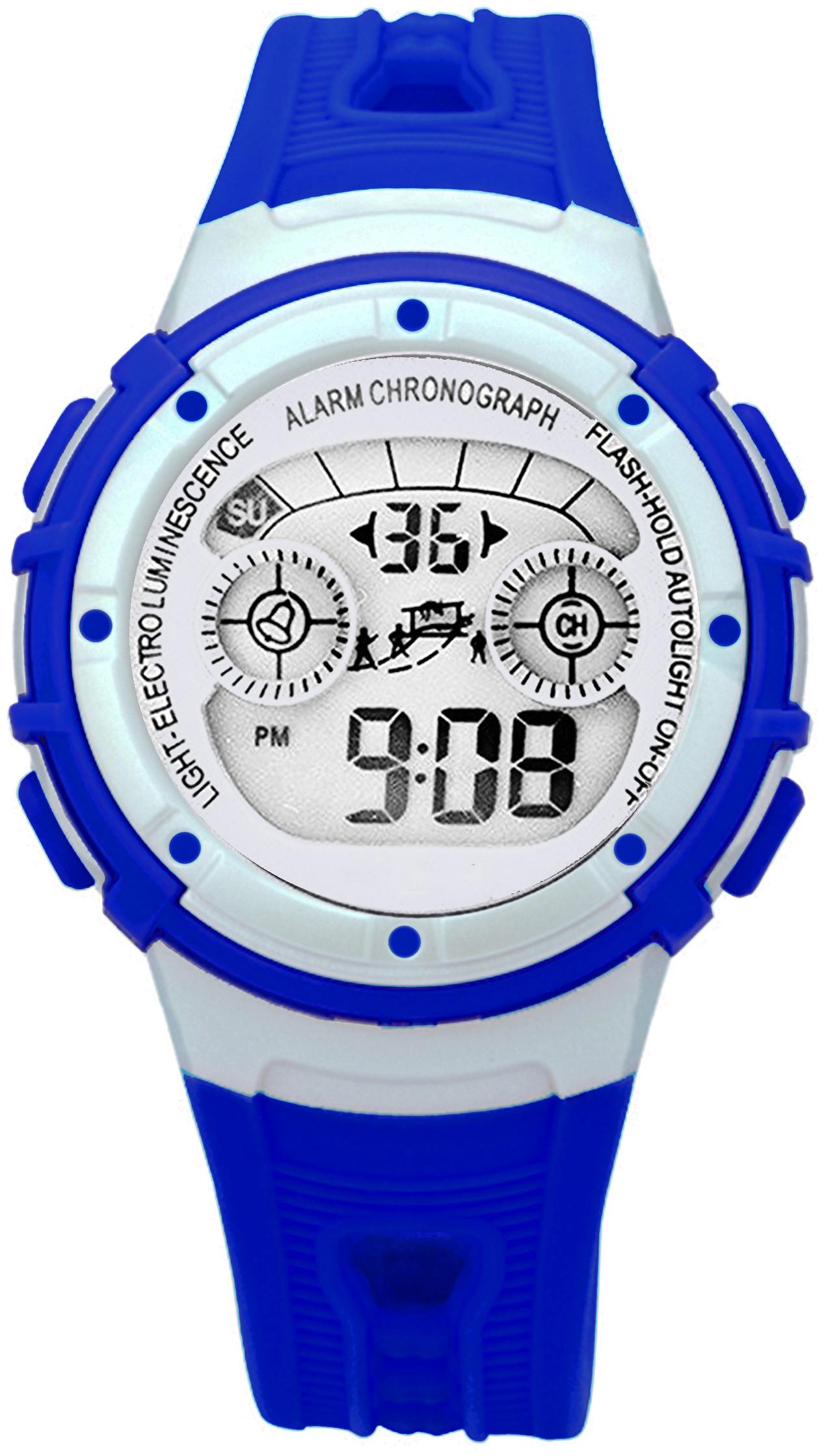 

Time Up Digital Alarm Function WaterProof BackLight Watch for Boys Girls