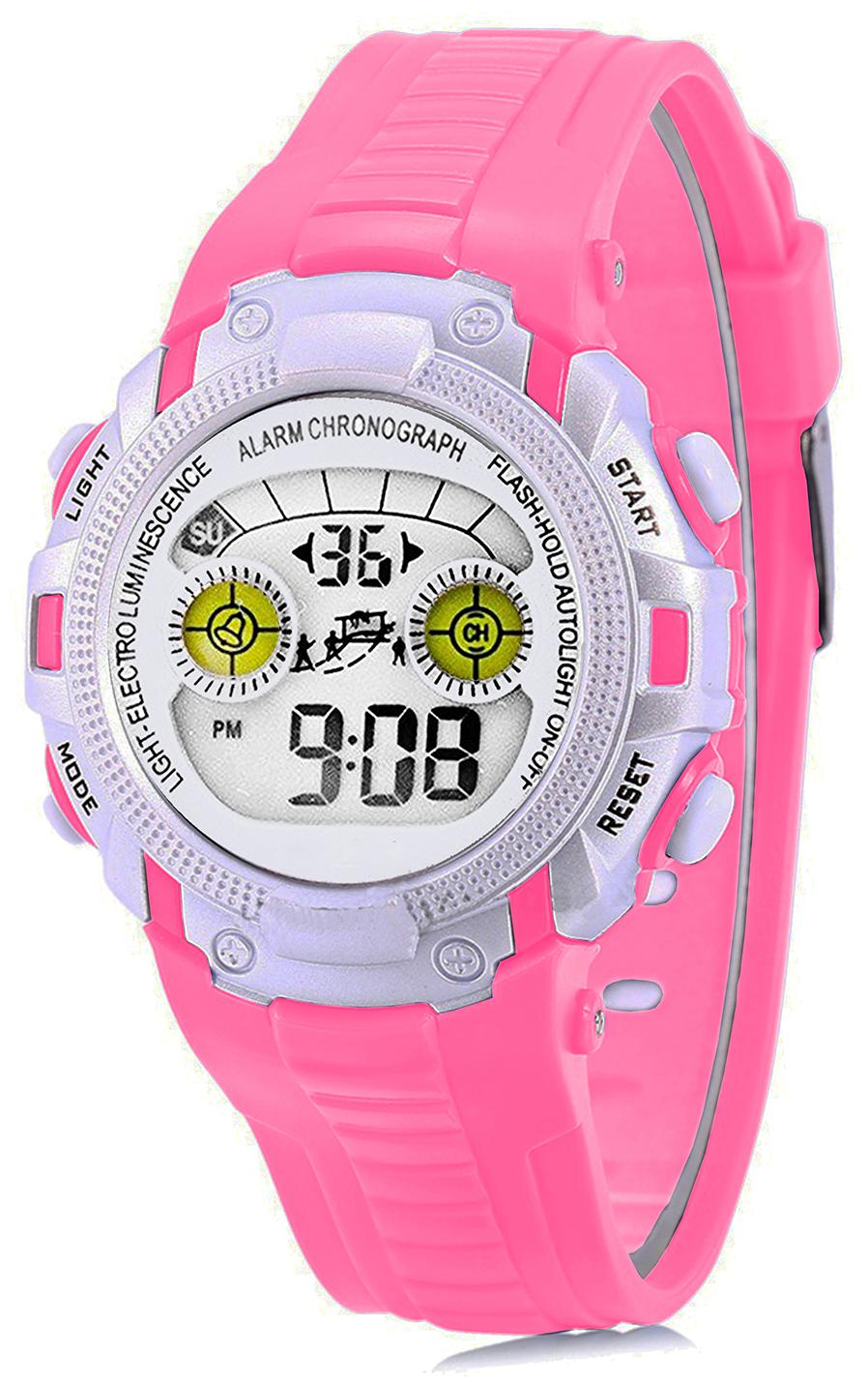

Time Up Digital Alarm Function WaterProof BackLight Watch for Boys Girls