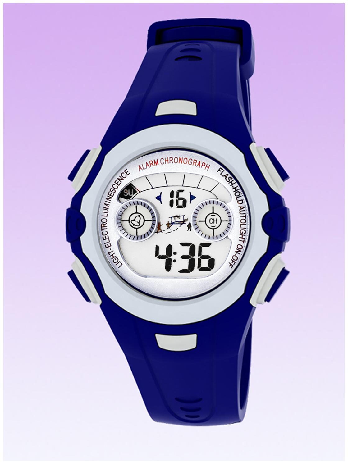 

Time Up Digital Alarm Function WaterProof BackLight Watch for Boys Girls
