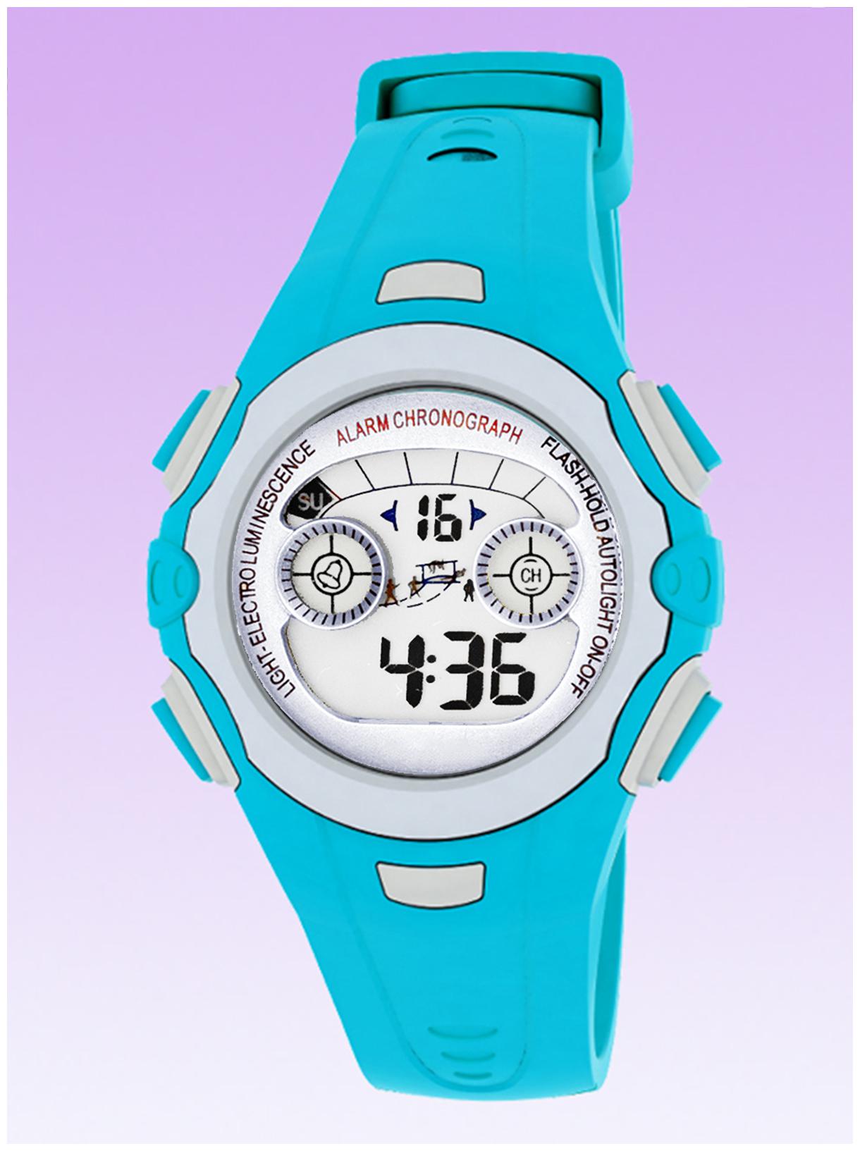 

Time Up Digital Alarm Function WaterProof BackLight Watch for Boys Girls