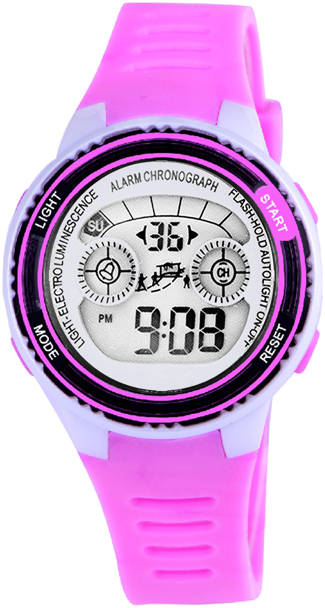 

Time Up Digital Alarm Function WaterProof BackLight Watch for Boys Girls