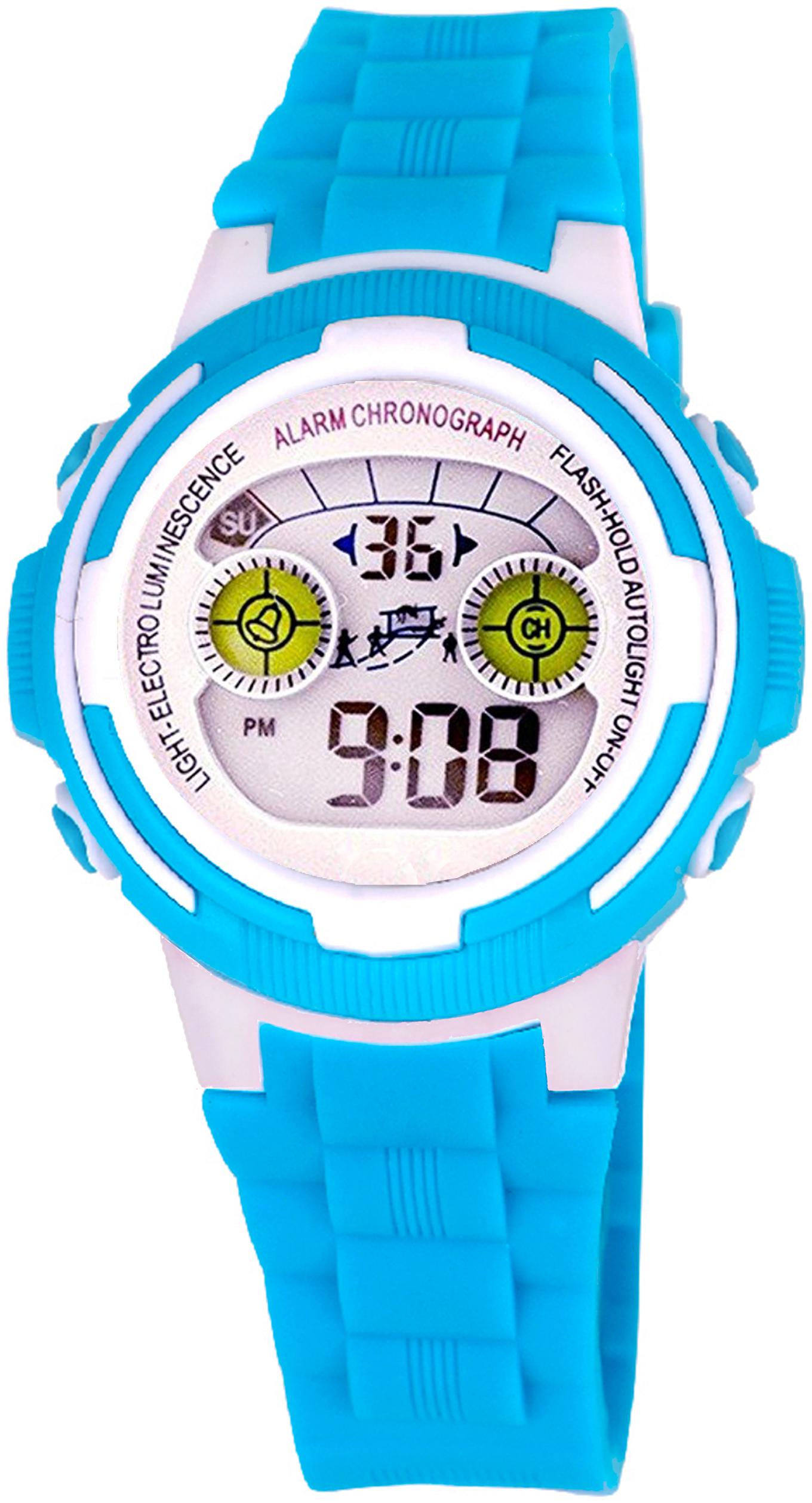 

Time Up Digital Alarm Function WaterProof BackLight Watch for Boys Girls