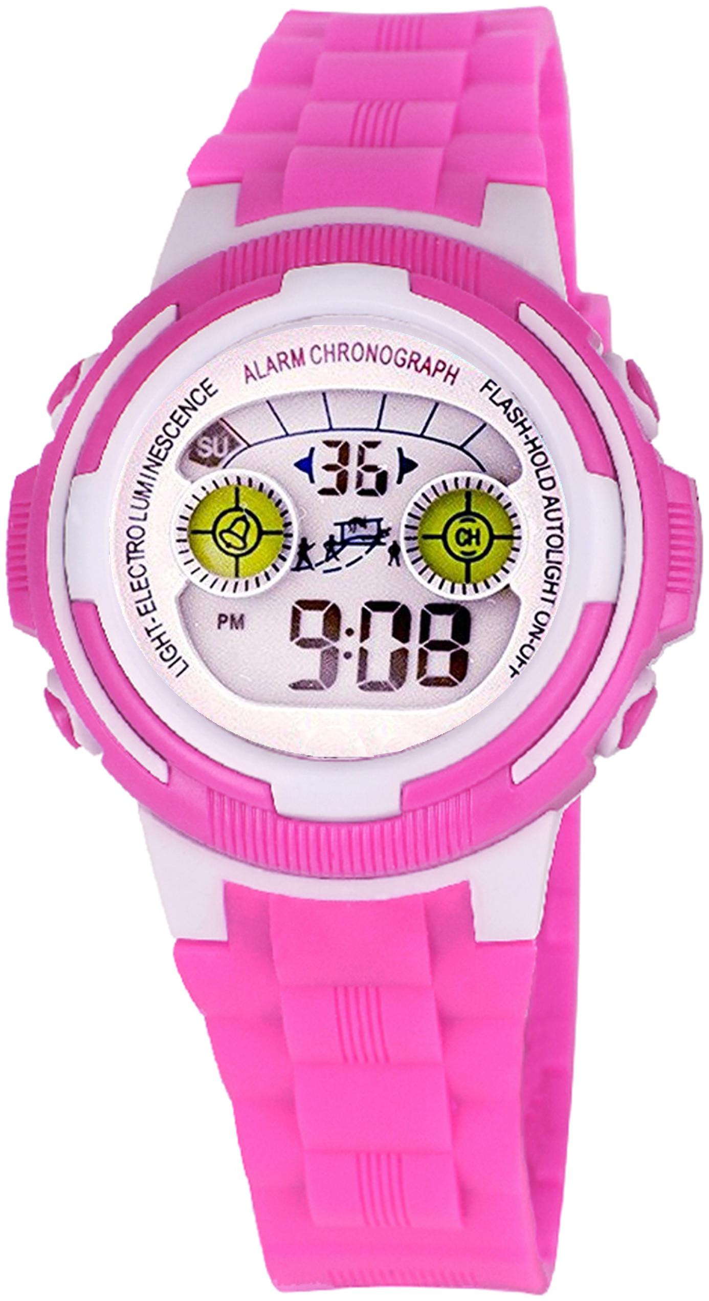 

Time Up Digital Alarm Function WaterProof BackLight Watch for Boys Girls