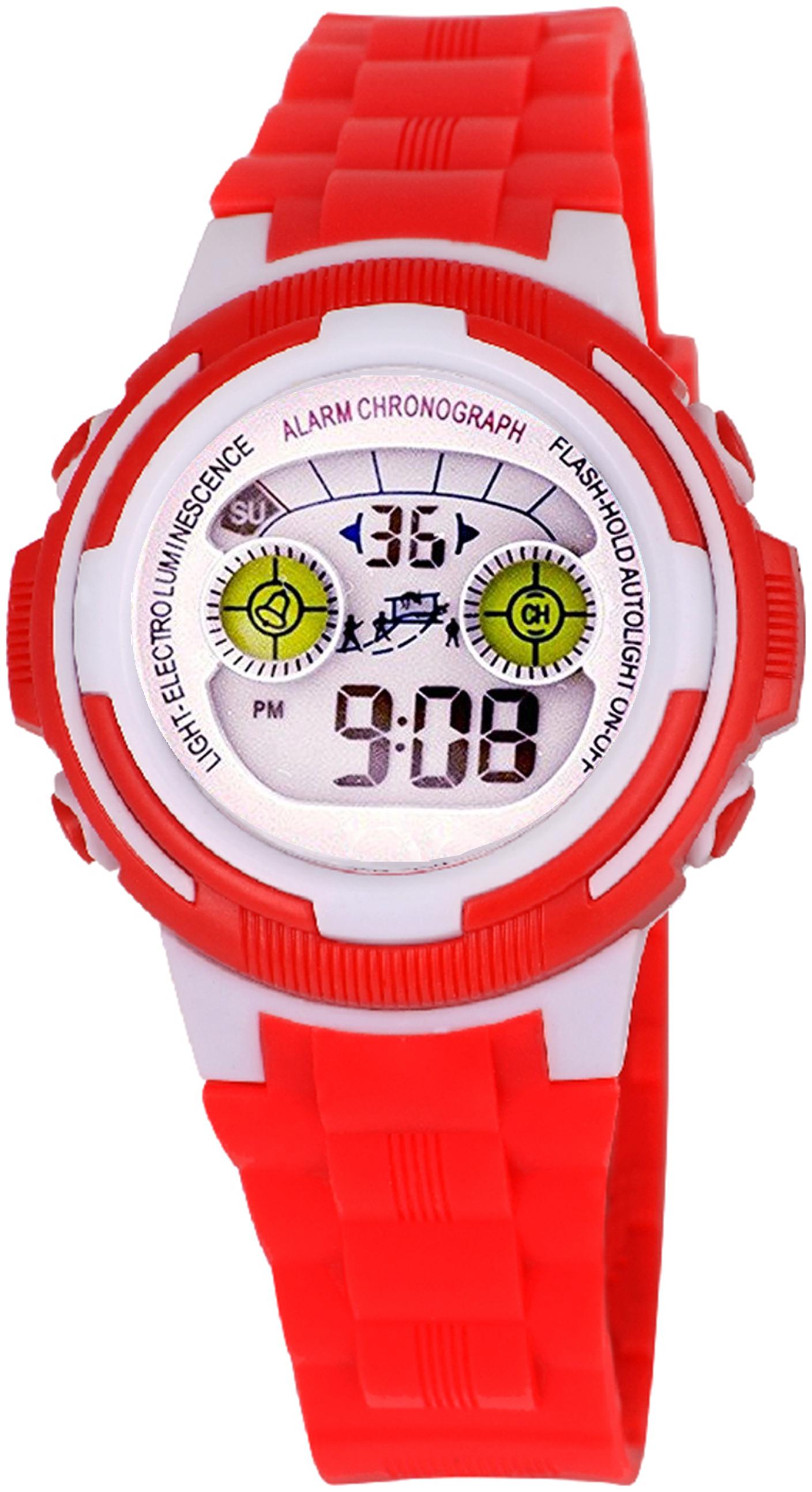 

Time Up Digital Alarm Function WaterProof BackLight Watch for Boys Girls