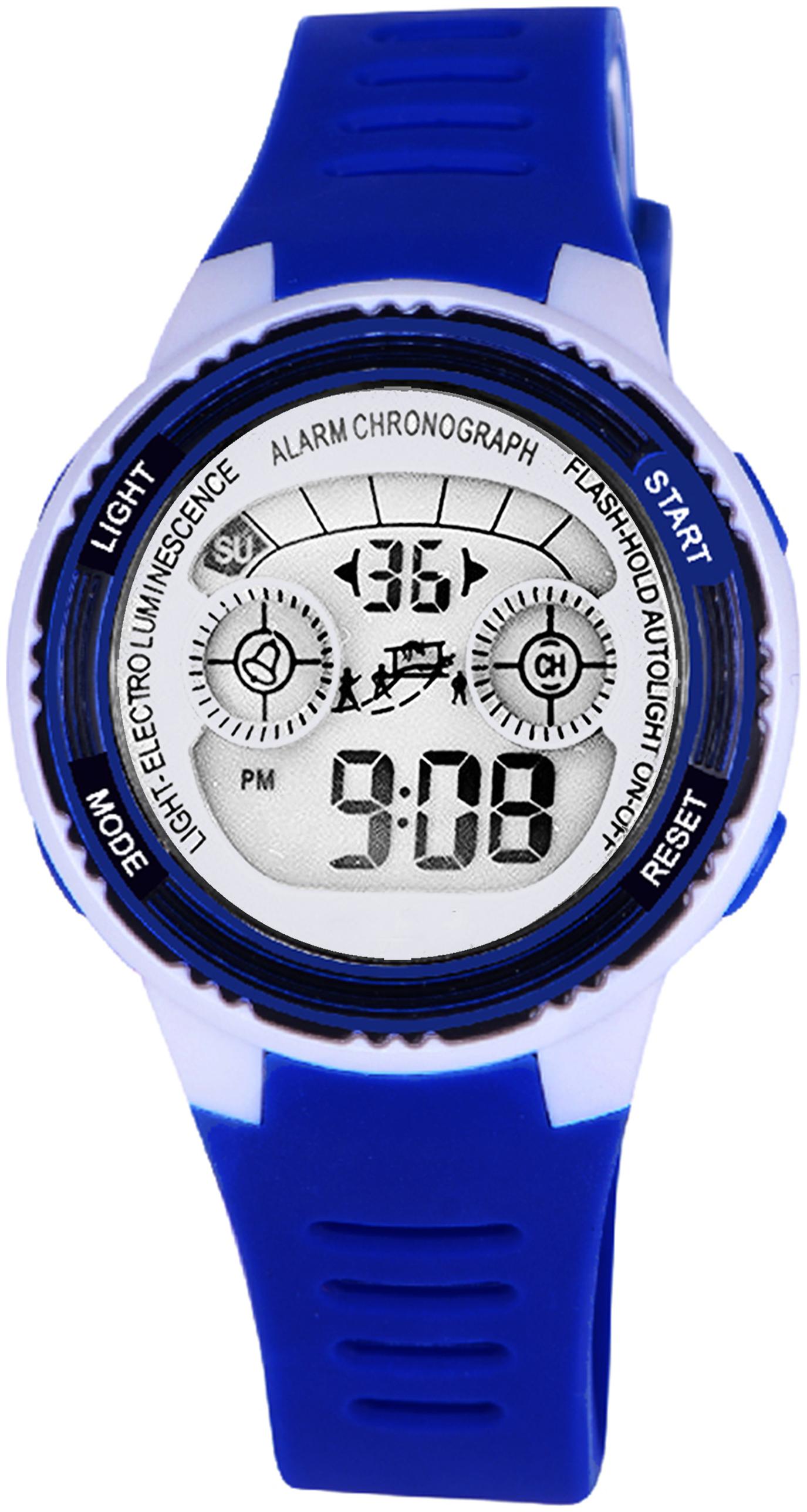 

Time Up Digital Alarm Function WaterProof BackLight Watch for Boys Girls