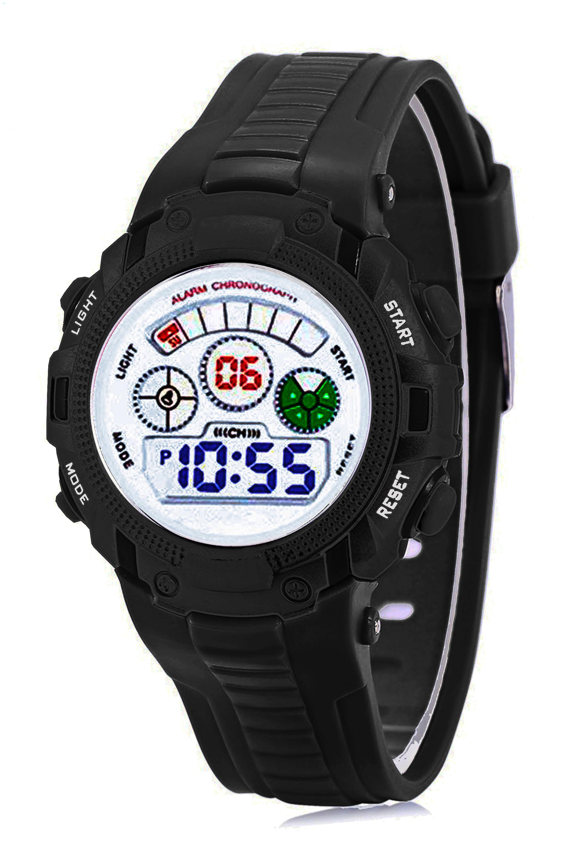

Time Up Digital Alarm Function WaterProof BackLight Watch for Boys Girls