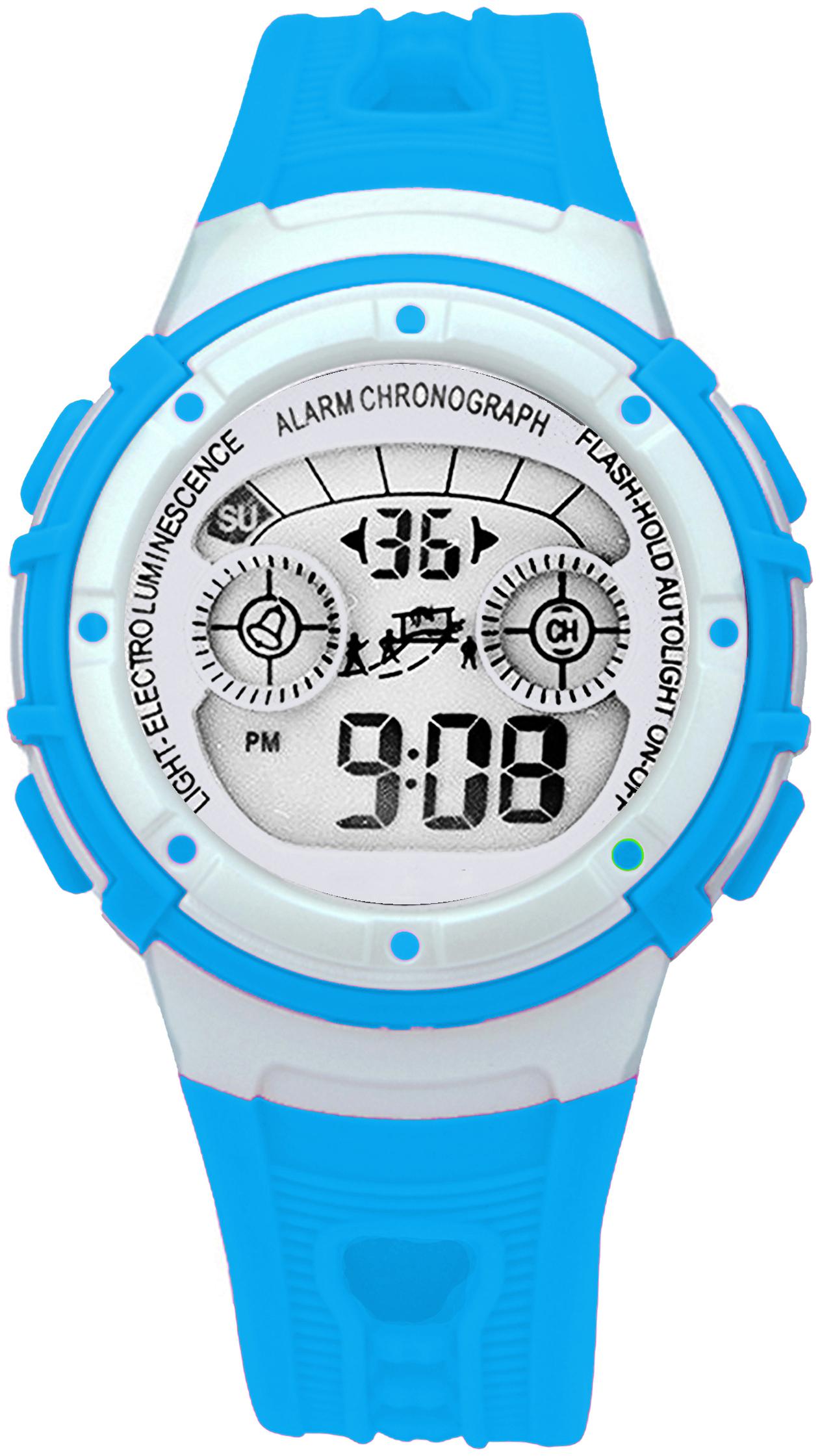 

Time Up Digital Alarm Function WaterProof BackLight Watch for Boys Girls