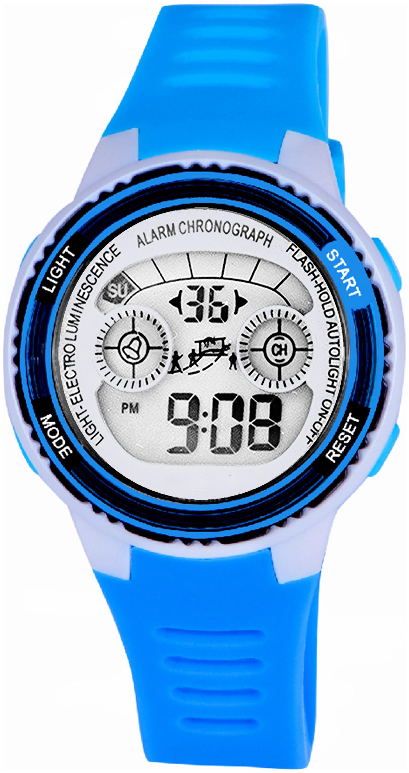 

Time Up Digital Alarm Function WaterProof BackLight Watch for Boys Girls