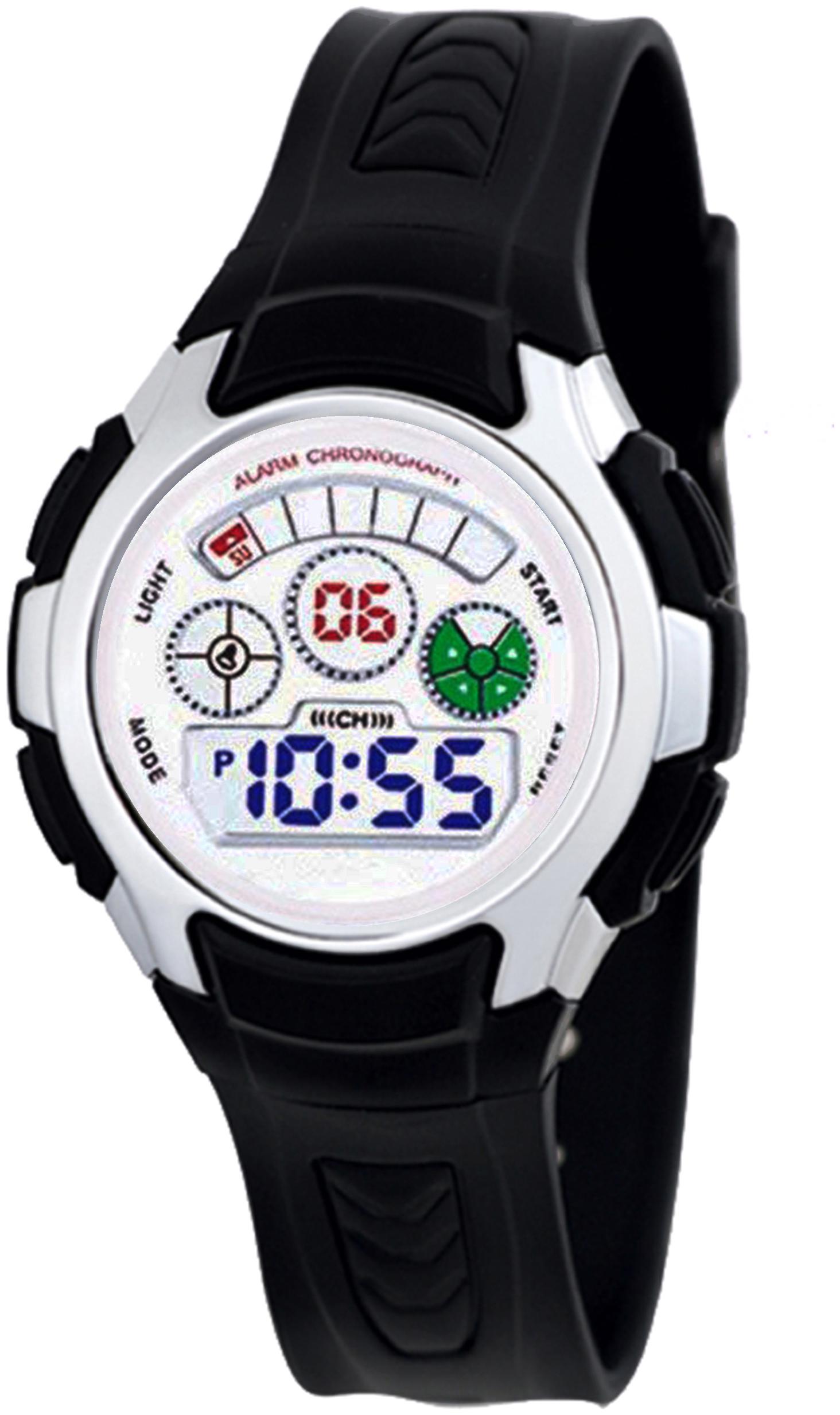 

Time Up Digital Alarm Function WaterProof BackLight Watch for Boys Girls