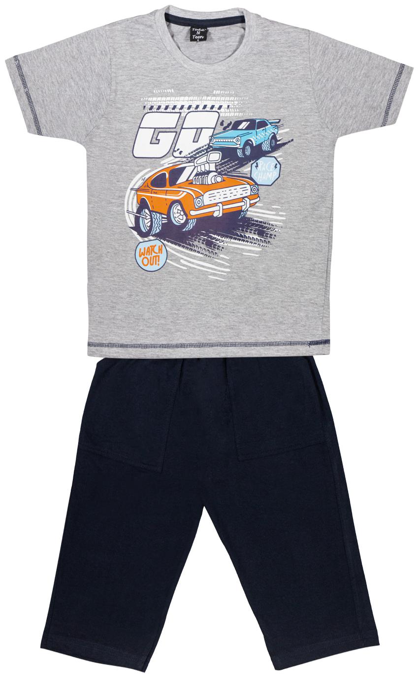 

Todd N Teen Cotton Printed Top Bottom Set - Grey Blue