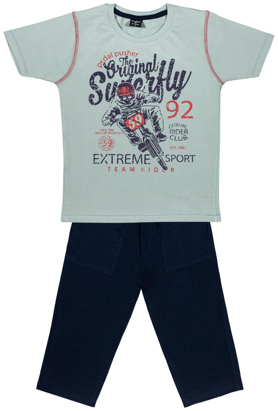 

Todd N Teen Cotton Printed Top Bottom Set - Blue