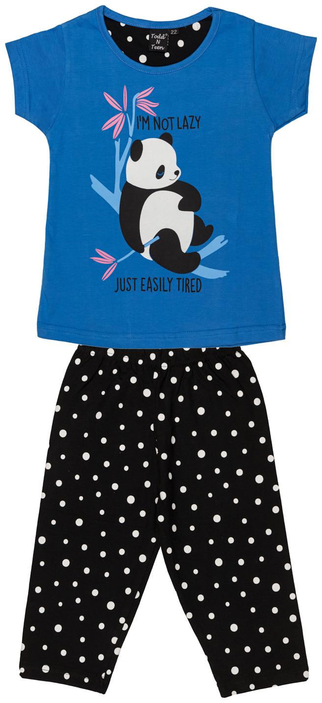 

Todd N Teen Girl Cotton Top Bottom Set - Blue