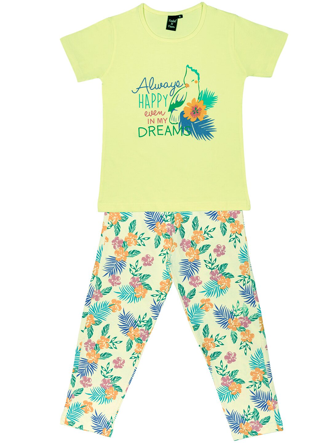 

Todd N Teen Girl Cotton Top Bottom Set - Yellow