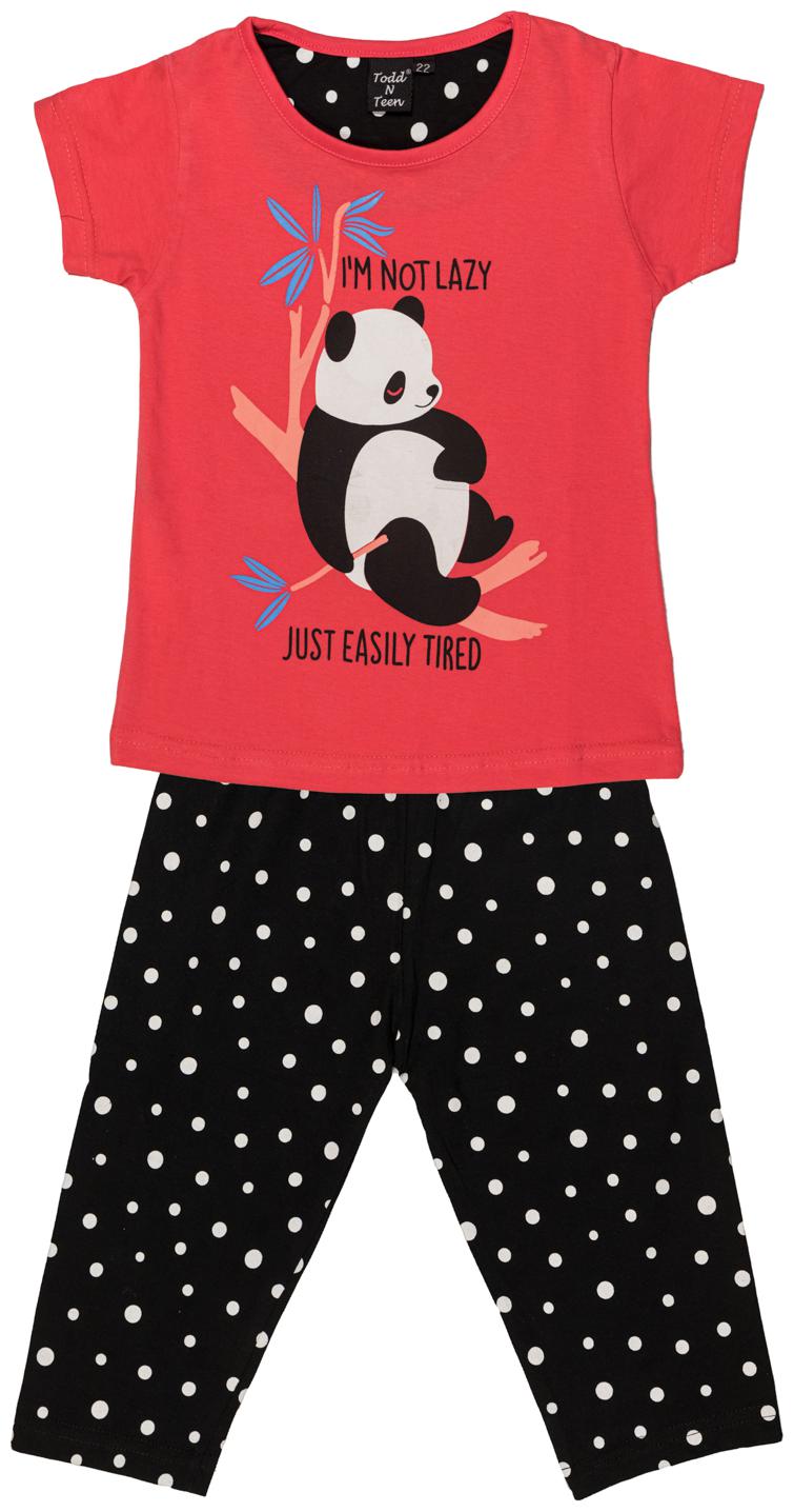 

Todd N Teen Girl Cotton Top Bottom Set - Red