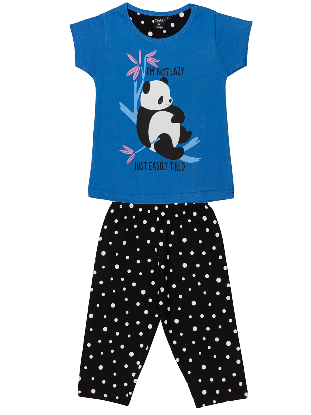 

Todd N Teen Girl Cotton Top Bottom Set - Blue