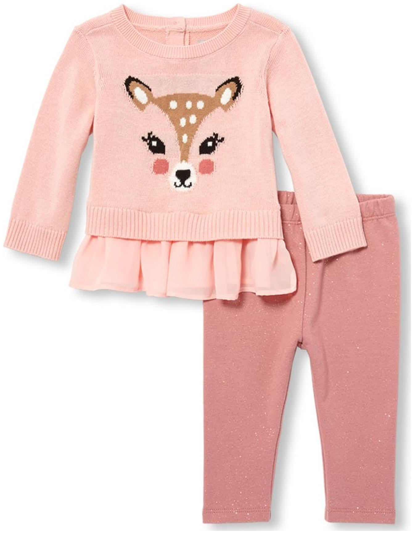 

THE CHILDREN S PLACE Baby girl Cotton blend Printed Frock with bloomer - Pink