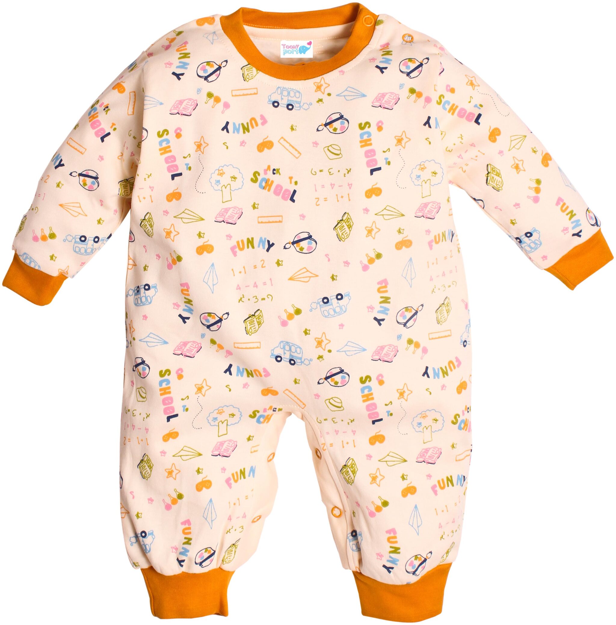 

TOONYPORT Unisex Cotton blend Printed Onesie - Yellow