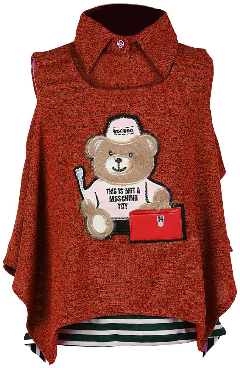 

TOONYPORT Cotton blend Printed Top for Baby Girl - Red