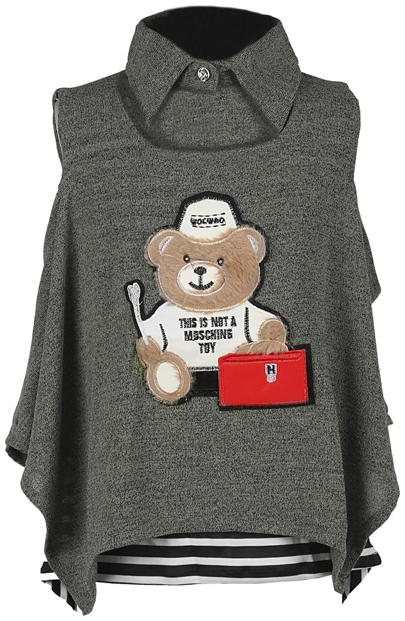 

TOONYPORT Cotton blend Printed Top for Baby Girl - Grey
