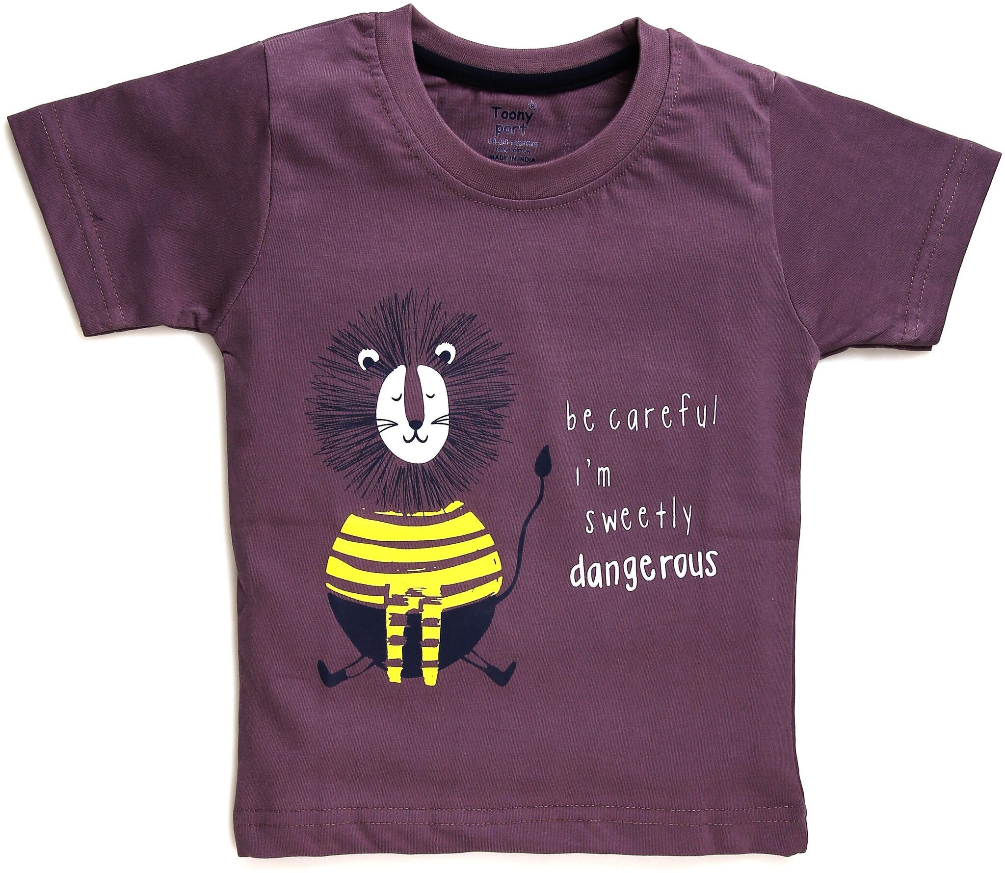 

TOONYPORT Cotton blend Printed T shirt for Baby Boy - Purple