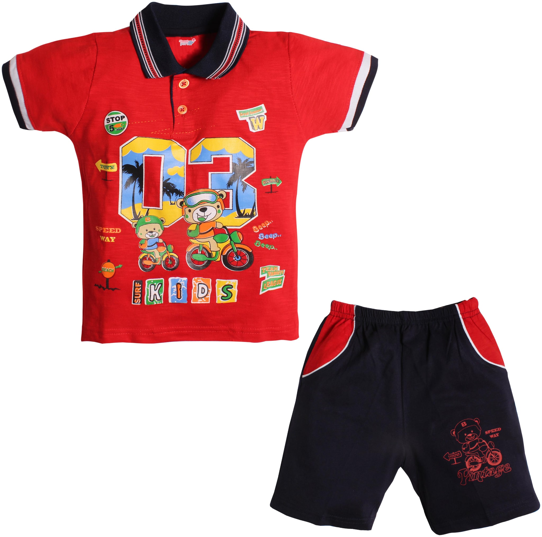 

TOONYPORT Baby boy Top bottom set - Red
