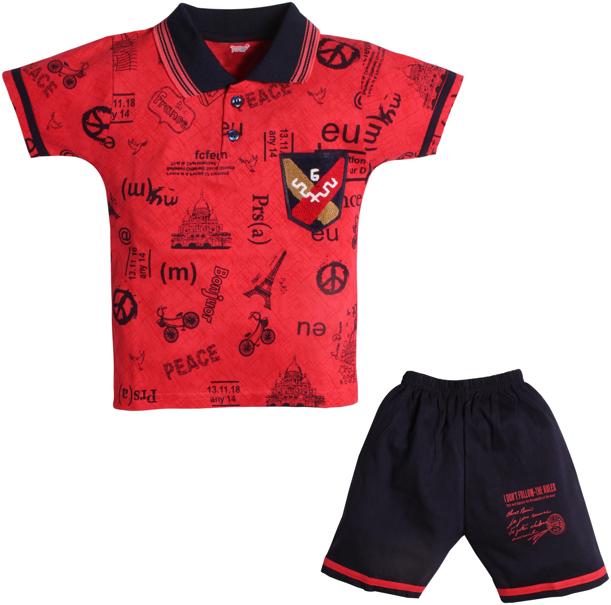 

TOONYPORT Baby boy Top bottom set - Red