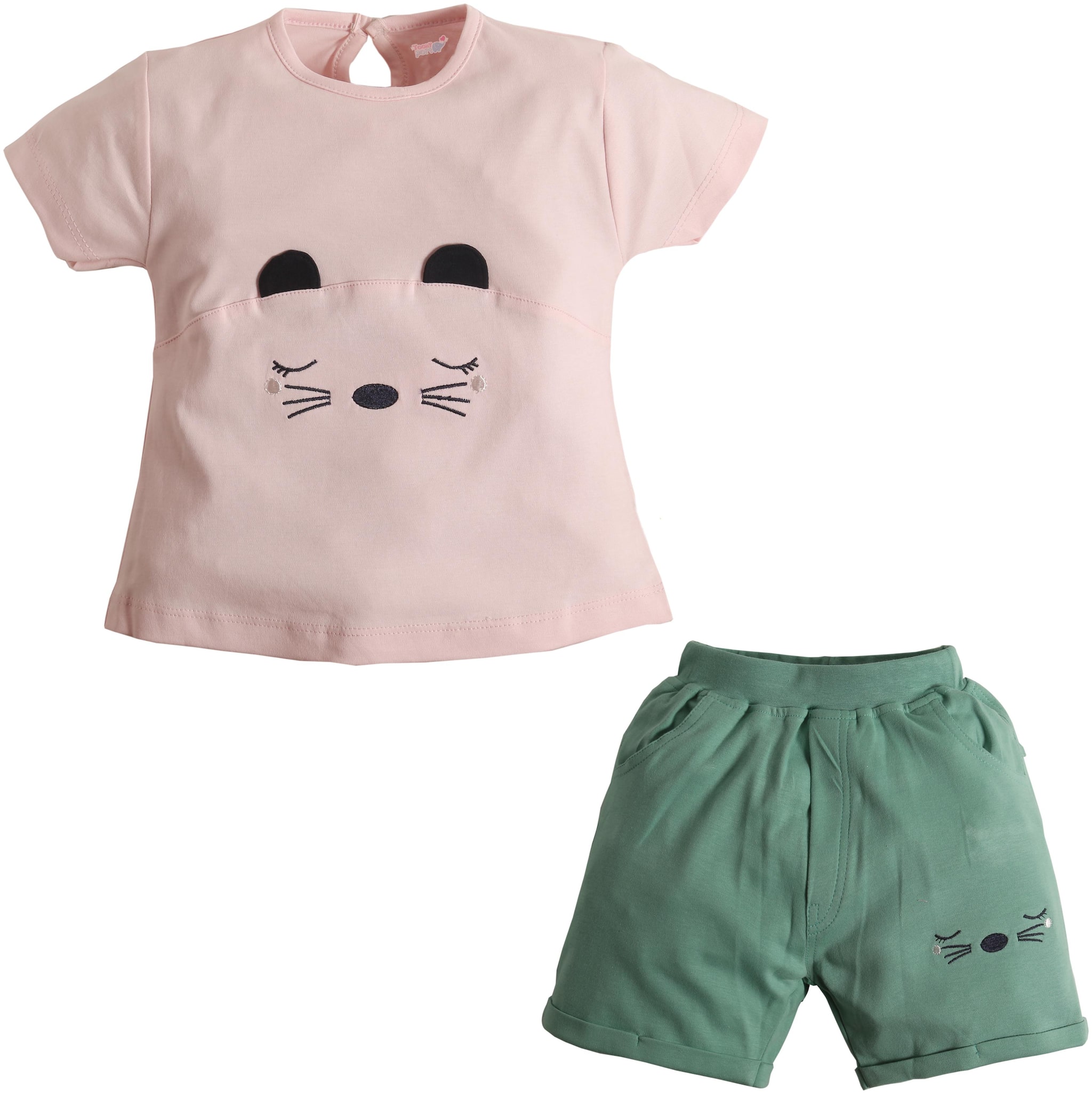 

TOONYPORT Baby girl Top bottom set - Pink Green